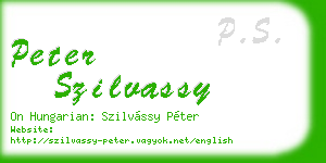 peter szilvassy business card